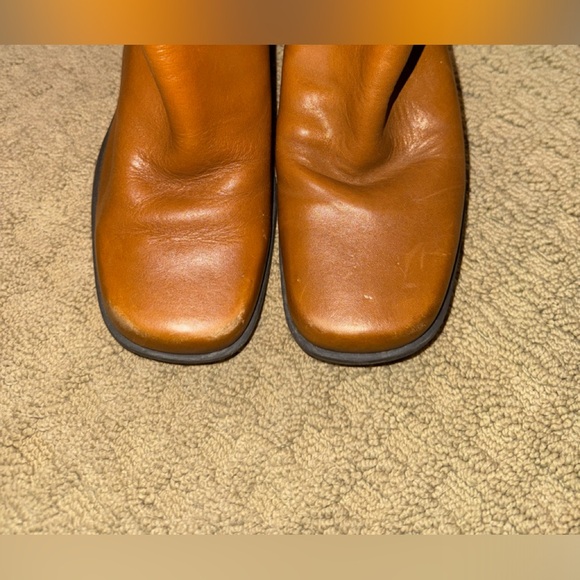 VTG 90s Y2K Naturalizer Boots Square Toe Chunky Heel Zip Mid Calf Boots - Picture 8 of 8